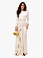 Sofia | Elegante Vestido Maxi de Satén Drapeado