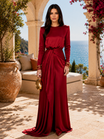 Sofia | Elegante Vestido Maxi de Satén Drapeado