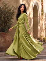 Sofia | Elegante Vestido Maxi de Satén Drapeado