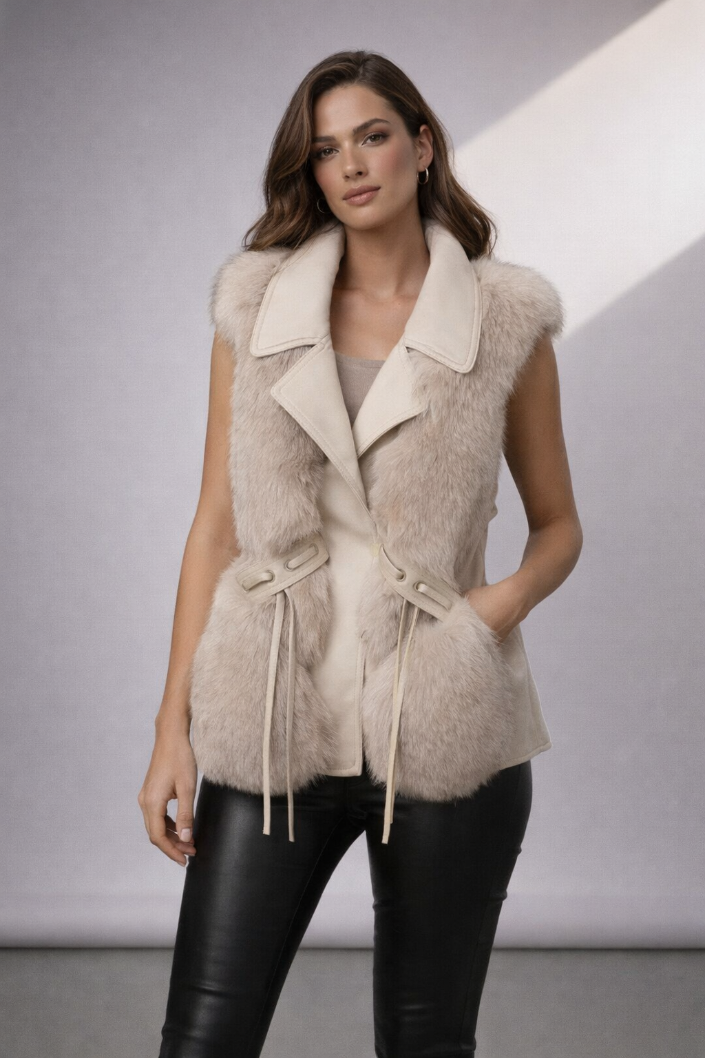 Maeva | Chaleco de cuero elegante