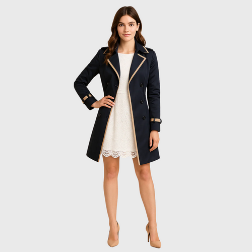 Ainhoa | Chaqueta cruzada con bordes en contraste