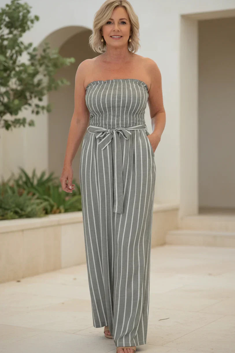 Itzel | Mono strapless pierna ancha