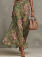 Lidia | Vestido Maxi Halter Floral Elegante