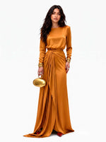 Sofia | Elegante Vestido Maxi de Satén Drapeado