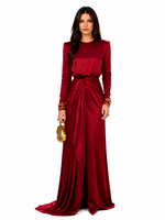 Sofia | Elegante Vestido Maxi de Satén Drapeado
