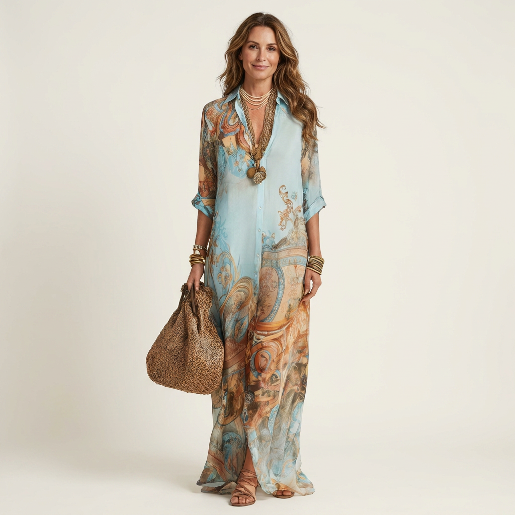 Alice | Vestido Camisero Maxi de Seda