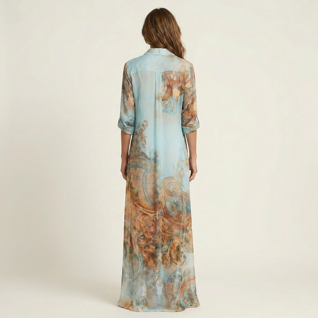 Alice | Vestido Camisero Maxi de Seda