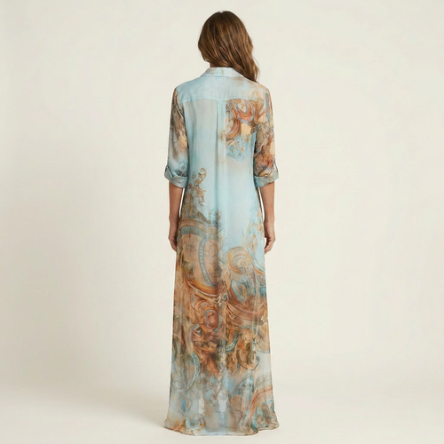 Alice | Vestido Camisero Maxi de Seda