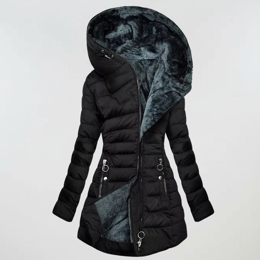 Alejandra | Abrigo acolchado impermeable con capucha